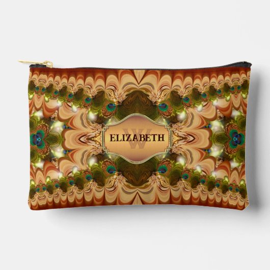 ピーコックラフレースのようル名前をカスタムするバッグ アクセサリーポーチ (正面)