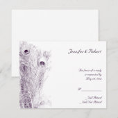 ピーコックリージェンシーインパープルレスポンスカード 出欠カード (正面/裏面)