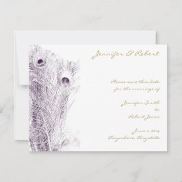 ピーコックリージェンシーインパープル日付カードを保存 セーブザデート