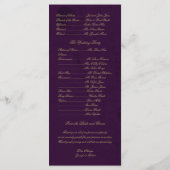 ピーコックリージェンシーインパープル結婚式 プログラム (裏面)