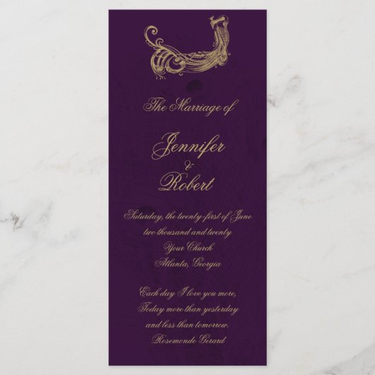 ピーコックリージェンシーインパープル結婚式 プログラム (正面)