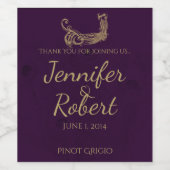 ピーコックリージェンシー結婚インパープルズワインラベル ワインラベル (シングルラベル)