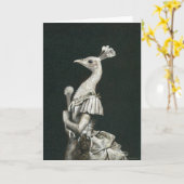 ピーコックレディビクトリアンーグリーティングカード カード (黄色い花)