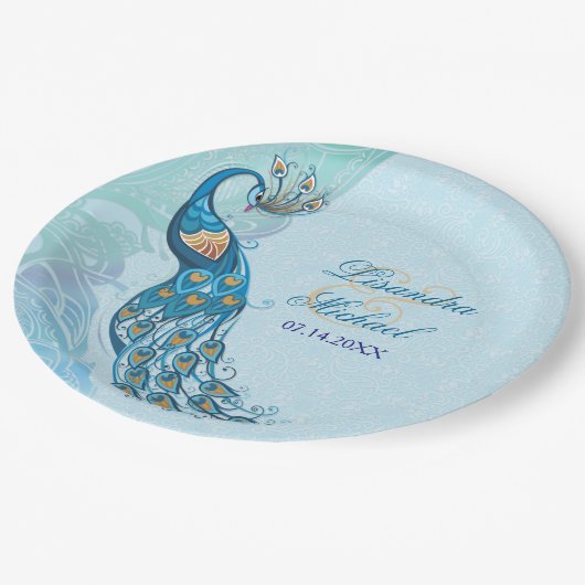 ピーコックレースエレガンスカスタム紙プレート ペーパープレート (アングル)