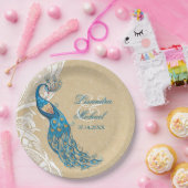 ピーコックレースエレガンス2カスタム紙プレート ペーパープレート (パーティー)
