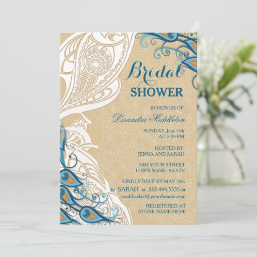 ピーコックレースエレガンス2ブライダルシャワー 招待状 (スタンド正面)