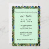 ピーコックレースハートベビーシャワー招待状 招待状 (裏面)