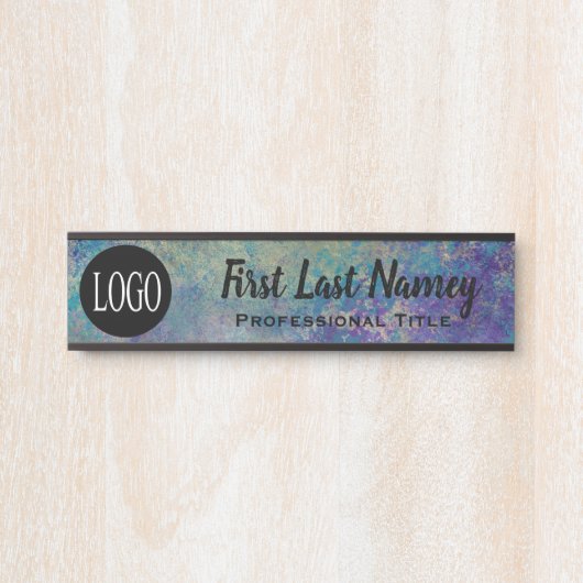 ピーコックロゴオフィスドアのエレガント署名名プレート サインプレート (正面)