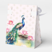 ピーコックロータスインディアン結婚式の引き出物 フェイバーボックス (裏面サイド)