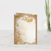 ピーコックヴィンテージアールヌーボーラグジュアリーDIYメッセージ カード (裏面)