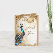 ピーコックヴィンテージアールヌーボーラグジュアリーDIYメッセージ カード (正面)