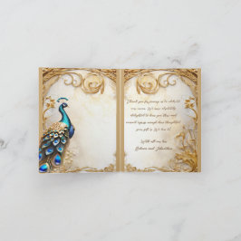 ピーコックヴィンテージアールヌーボーラグジュアリーDIYメッセージ カード