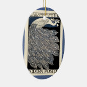 ピーコックヴィンテージイラストレーションブルーバード セラミックオーナメント (右)