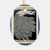 ピーコックヴィンテージイラストレーションブルーバード セラミックオーナメント (裏面)