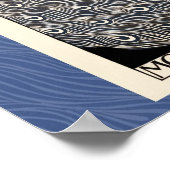 ピーコックヴィンテージイラストレーションブルーバード ポスター (角)