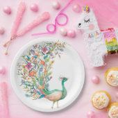 ピーコックヴィンテージイラストレーションプレート ペーパープレート (パーティー)