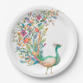 ピーコックヴィンテージイラストレーションプレート ペーパープレート (正面)