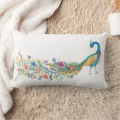 ピーコックヴィンテージイラストレーションルンバー装飾用クッション ランバークッション (ブランケット)