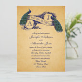 ピーコックヴィンテージウェディング招待状 |青 招待状 (スタンド正面)