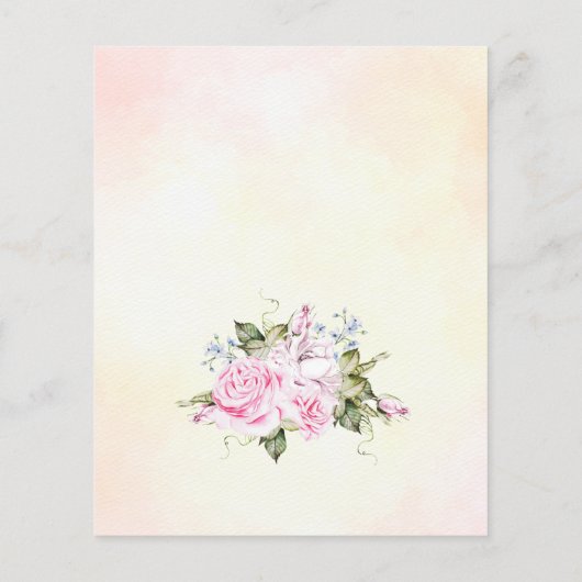 ピーコックヴィンテージバラ婚約予算招待状 (裏面)