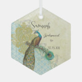 ピーコックヴィンテージバードブライドメイドオーナメント ガラスオーナメント (正面)