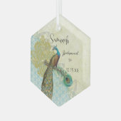 ピーコックヴィンテージバードブライドメイドオーナメント ガラスオーナメント (正面左)