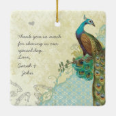 ピーコックヴィンテージバードメイド・オブ・オーナー（花嫁付き添い人）ブライデスメイド セラミックオーナメント (裏面)