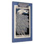 ピーコックヴィンテージブルーアールヌーボーアート クリップボード (右)