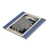 ピーコックヴィンテージブルーアールヌーボーアート タイル (側面)