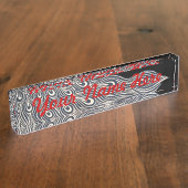 ピーコックヴィンテージブルーアールヌーボーアート デスクネームプレート (側面)