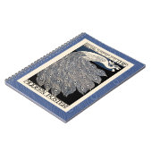 ピーコックヴィンテージブルーアールヌーボーアート ノートブック (左側)