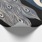 ピーコックヴィンテージブルーアールヌーボーアート ラッピングペーパー (角)