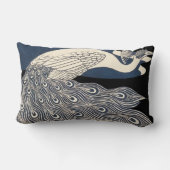 ピーコックヴィンテージブルーアールヌーボーアート ランバークッション (裏面)