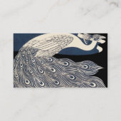 ピーコックヴィンテージブルーアールヌーボーアート 名刺 (裏面)