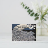 ピーコックヴィンテージブルーアールヌーボーアート 名刺 (スタンド正面)