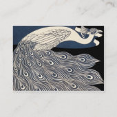 ピーコックヴィンテージブルーアールヌーボーアート 名刺 (裏面)