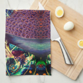 ピーコック万華鏡のように千変万化するパターンカラフルボーホ抽象芸術アート キッチンタオル (四つ折り)