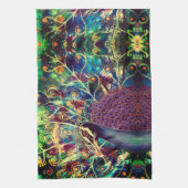 ピーコック万華鏡のように千変万化するパターンカラフルボーホ抽象芸術アート キッチンタオル (縦)