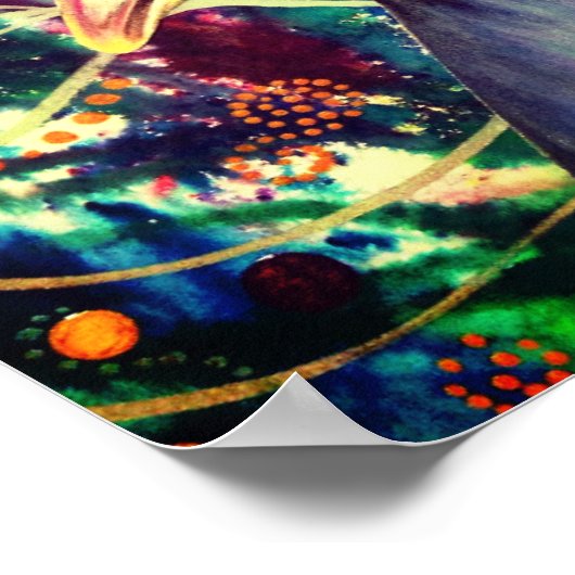 ピーコック万華鏡のように千変万化するパターンカラフルボー芸術的ホ ポスター (角)