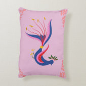 ピーコック付きピンクパステルピロー アクセントクッション (裏面(縦))