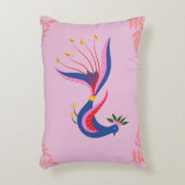 ピーコック付きピンクパステルピロー アクセントクッション (正面(垂直))