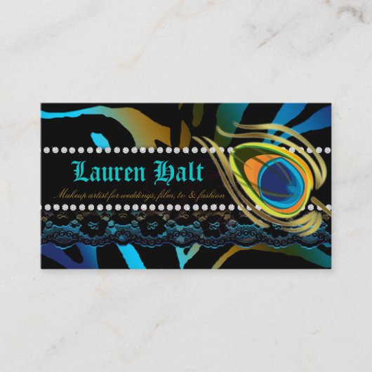 ピーコック名刺ヘアサロン爪、 ネイルスパ 名刺 (正面)