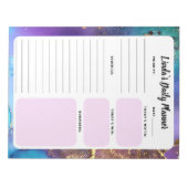 ピーコック大理石抽象芸術毎日To-Doリストメモ帳 ノートパッド (正面)