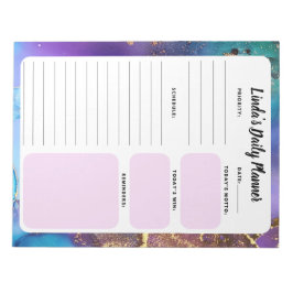 ピーコック大理石抽象芸術毎日To-Doリストメモ帳 ノートパッド