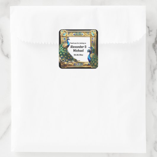 ピーコック広場ラグジュアリー縁どアールヌーボーシック スクエアシール (バッグ)