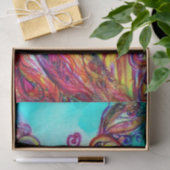 ピーコック愛で、赤アクアブルーターコイズバレンタイン 薄葉紙 (ギフト)