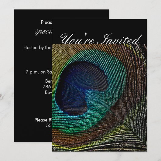 ピーコック招待状 招待状 (正面/裏面)