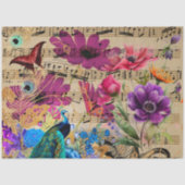 ピーコック春の花ミュージカルスコアアンドバタフライ 薄葉紙 (正面)