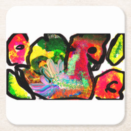 ピーコック春アート スクエアペーパーコースター