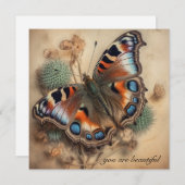 ピーコック柄の羽を持つ蝶をカスタマイズ (正面/裏面)